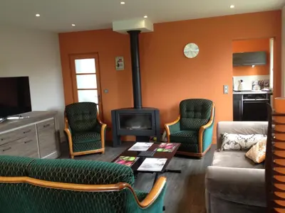 Coin salon dans l'établissement Maison de Charme en Normandie