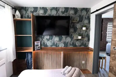 Télévision ou salle de divertissement dans l'établissement Eco-Appart'hôtel Rouen - JDP