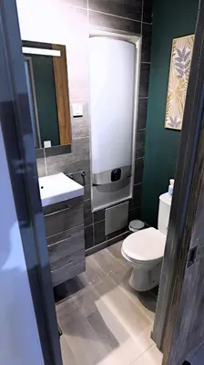 Salle de bains dans l'établissement Eco-Appart'hôtel Rouen - JDP