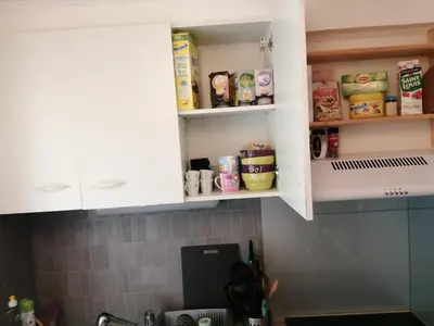 Cuisine ou kitchenette dans l'établissement appartement type f2 proche PARIS 25 KM