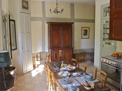 Cuisine ou kitchenette dans l'établissement B&B du Pré-Boulay