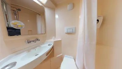 Salle de bains dans l'établissement Premiere Classe Chantilly Sud Luzarches