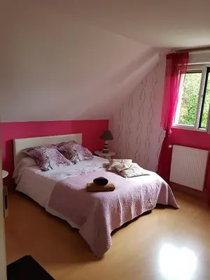 Un ou plusieurs lits dans un hébergement de l'établissement Chambres d'Hôtes Arques en Ciel