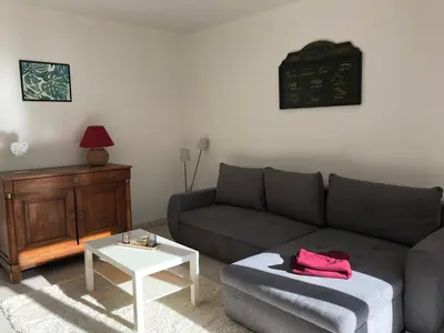 Coin salon dans l'établissement Gite du manoir de l'étang