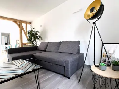 Coin salon dans l'établissement Eco-Appart'hôtel Rouen - BDE