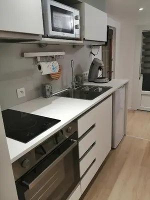 Cuisine ou kitchenette dans l'établissement Le cabanon