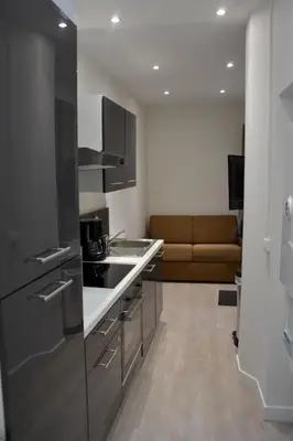 Cuisine ou kitchenette dans l'établissement Petit T2 hypercentre avec terrasse privée - 006
