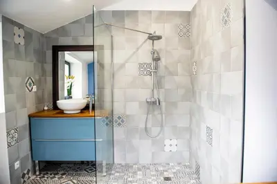 Salle de bains dans l'établissement Le cottage du clos des Forges