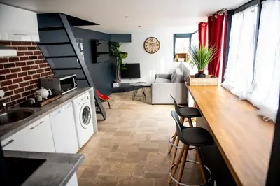 Cuisine ou kitchenette dans l'établissement Le cottage du clos des Forges