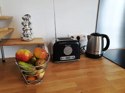 Cuisine ou kitchenette dans l'établissement Maison tout confort avec jardin - CHANTILLY, SENLIS, PARC ASTERIX, PARIS CDG