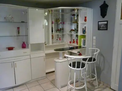 Cuisine ou kitchenette dans l'établissement Chambres d'hôte du Domaine de la Reine Blanche