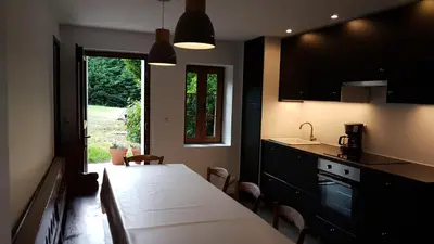 Cuisine ou kitchenette dans l'établissement Gîte LA BERGERIE