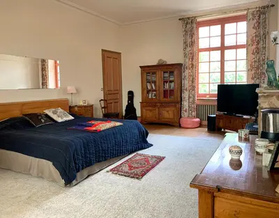 Télévision ou salle de divertissement dans l'établissement Beautiful country house located 50min from Paris Eiffel Tour - Demeure d'exception à 50min de Paris Tour Eiffel