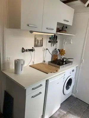 Cuisine ou kitchenette dans l'établissement La belle ecluse du treport