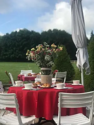 Jardin de l'établissement Domaine de L'orangerie du château de Motteville chambres d'hotes