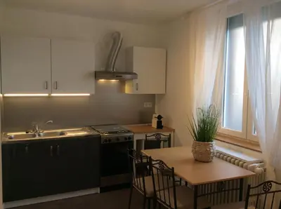 Cuisine ou kitchenette dans l'établissement Appartement de vacances a St Pierre du Vauvray