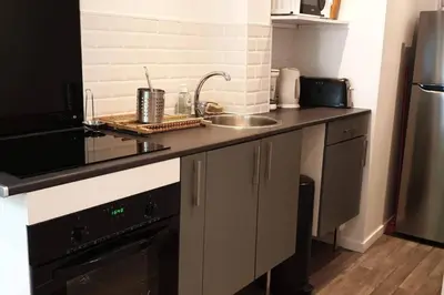 Cuisine ou kitchenette dans l'établissement Appartement cosy proche du CHU