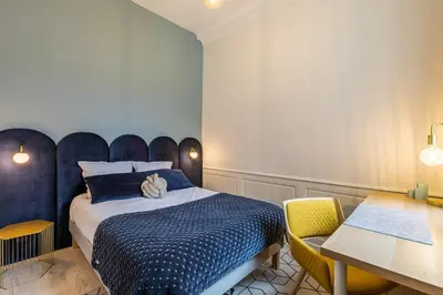Un ou plusieurs lits dans un hébergement de l'établissement Beaux-arts • 2 chambres 2 SDB • Parking privé