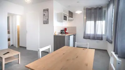 Cuisine ou kitchenette dans l'établissement Git'appart