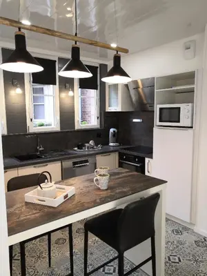 Cuisine ou kitchenette dans l'établissement L'escale - Appartement en centre ville