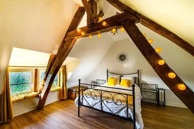 Un ou plusieurs lits dans un hébergement de l'établissement Maison normande au bord de Seine, Le Verger de Pacôme