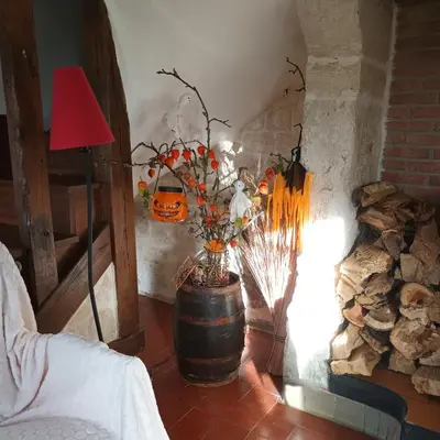Un ou plusieurs lits dans un hébergement de l'établissement Maison normande au bord de Seine, Le Verger de Pacôme
