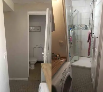Salle de bains dans l'établissement Chambre calme et accueillante 13 kmtrs aéroport, parking gratuit, navette gare ou aéroport