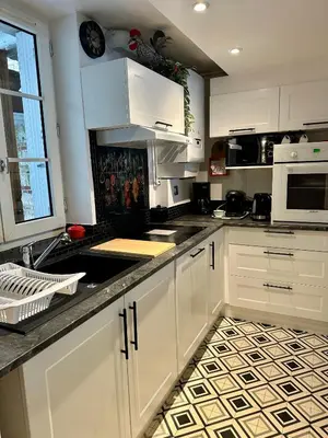 Cuisine ou kitchenette dans l'établissement L'ATHENA