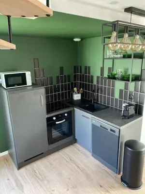 Cuisine ou kitchenette dans l'établissement duplex proche gare vue tour Perret avec parking gratuit