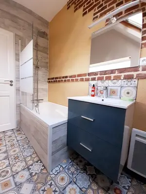 Salle de bains dans l'établissement les Gîtes du Château de Maltot