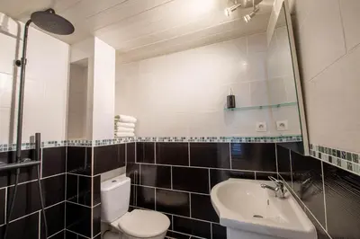 Salle de bains dans l'établissement Gîte Plume et Potiron