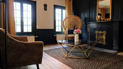 Coin salon dans l'établissement Château d'Aigneville