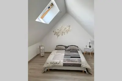 Un ou plusieurs lits dans un hébergement de l'établissement L'Orée des Genêts - Gîte de charme proche Giverny