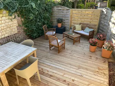 Coin salon dans l'établissement Le 102, Maison avec Terrasse et parking Gare de ROUEN
