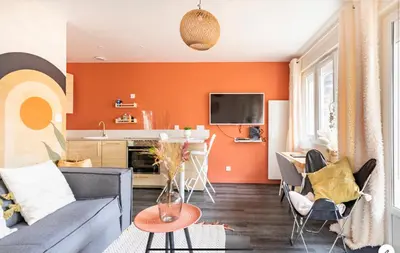 Télévision ou salle de divertissement dans l'établissement Le 102, Maison avec Terrasse et parking Gare de ROUEN
