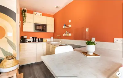 Cuisine ou kitchenette dans l'établissement Le 102, Maison avec Terrasse et parking Gare de ROUEN