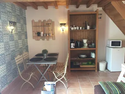 Cuisine ou kitchenette dans l'établissement location de chambre en petit duplex proche de la baie de Somme