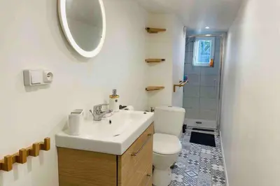 Salle de bains dans l'établissement Sous Les Nuages