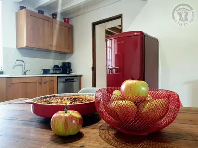 Cuisine ou kitchenette dans l'établissement Gite charm'en Vexin