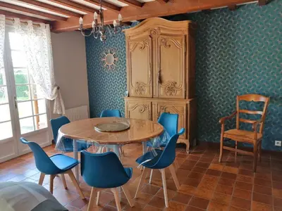 Coin salon dans l'établissement Maison calme avec jardin, Petit-Caux