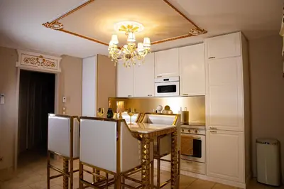 Cuisine ou kitchenette dans l'établissement Le Petit Versailles