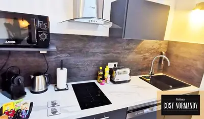 Cuisine ou kitchenette dans l'établissement Cosy Normandy - 02