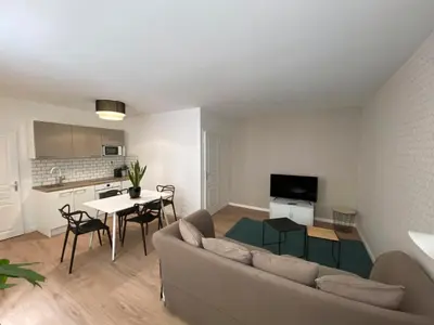 Cuisine ou kitchenette dans l'établissement appartements proche gare