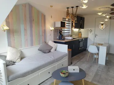 Cuisine ou kitchenette dans l'établissement Les Terrasses de Puys