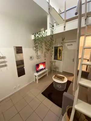 Télévision ou salle de divertissement dans l'établissement Grand studio Ermont