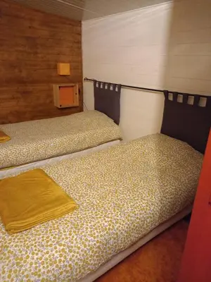 Un ou plusieurs lits dans un hébergement de l'établissement Bungalow la Bohémienne