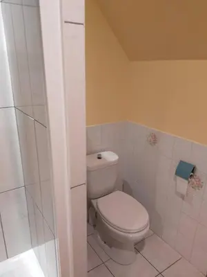 Salle de bains dans l'établissement Gîte berneval le grand