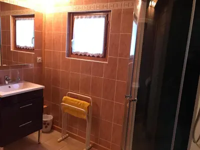 Salle de bains dans l'établissement Le chalet