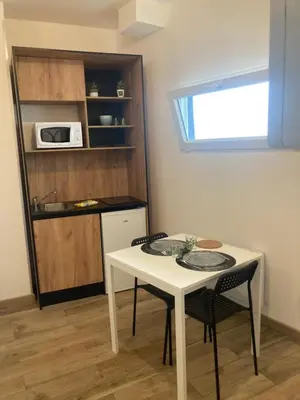 Cuisine ou kitchenette dans l'établissement Le mini cosy