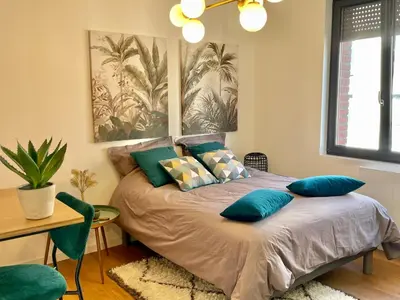 Un ou plusieurs lits dans un hébergement de l'établissement DOWNTOWN COCOON - CENTRE VILLE - WiFi - NETFLIX